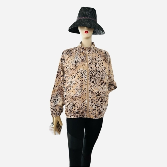 Women’s Jacket ALLYSON W WHITMORE GOLF Jacket Cheetah Print Zip Front Jacket - Picture 7 of 11